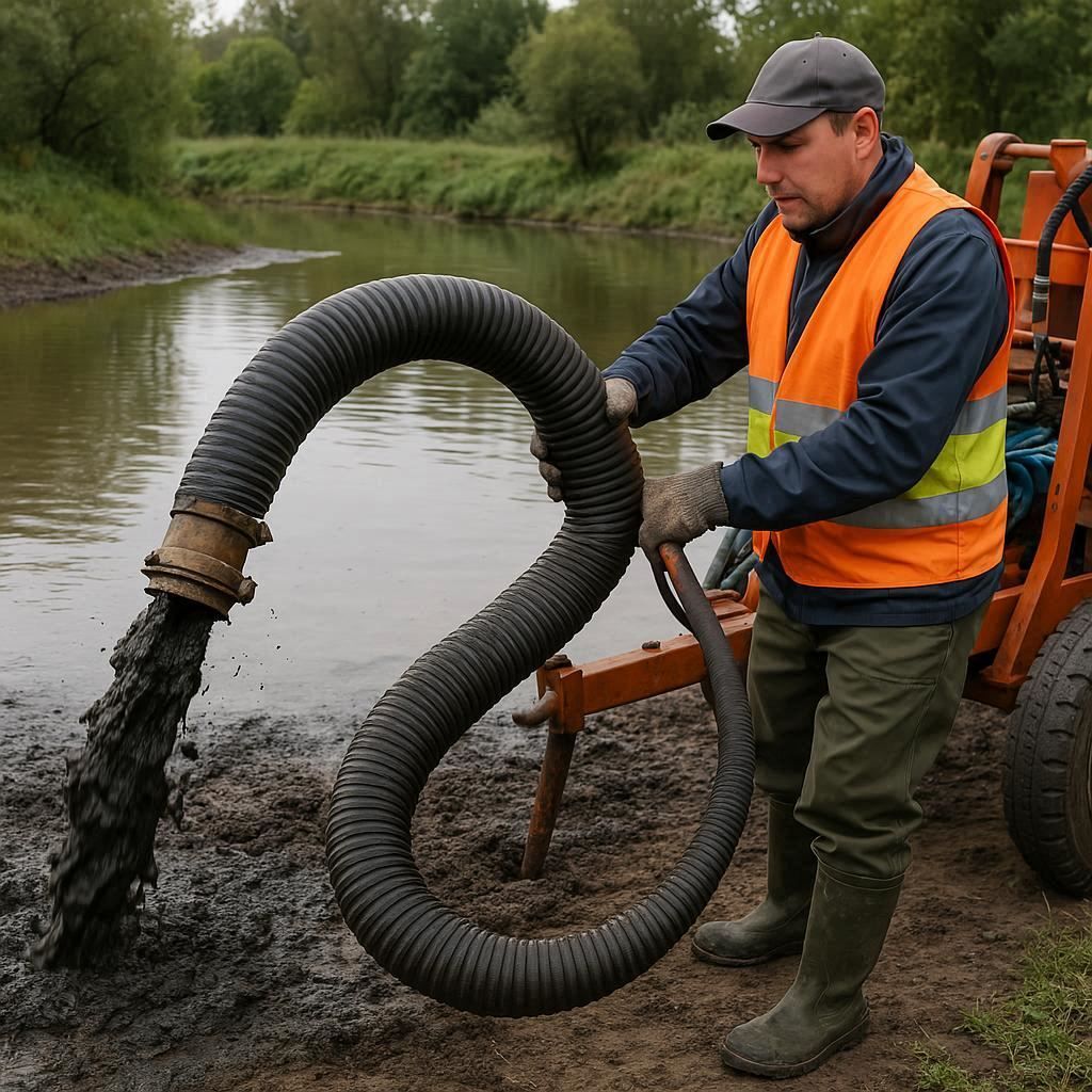 Очистка прудов и водоемов от ила в Люберцах